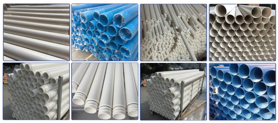 High Pressure Deep Well PVC/UPVC Casing Screen Feed Plastic Pipe PVC Casing Pipe Screen Pipes PVC Well Pipe Threadi